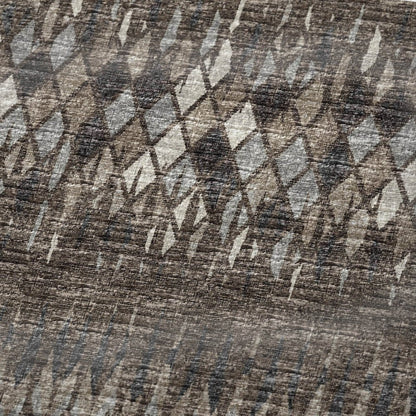 50" X 70" Brown And Beige Geometric Polyester Woven Plush Throw Blanket HomeRoots