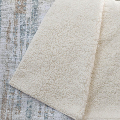 50" X 70" Ivory And Blue Abstract Polyester Woven Plush Throw Blanket HomeRoots
