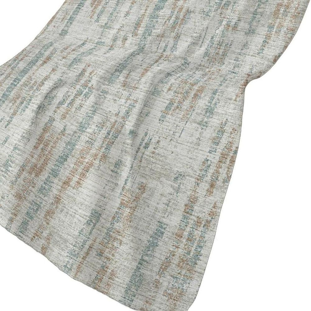 50" X 70" Ivory And Blue Abstract Polyester Woven Plush Throw Blanket HomeRoots