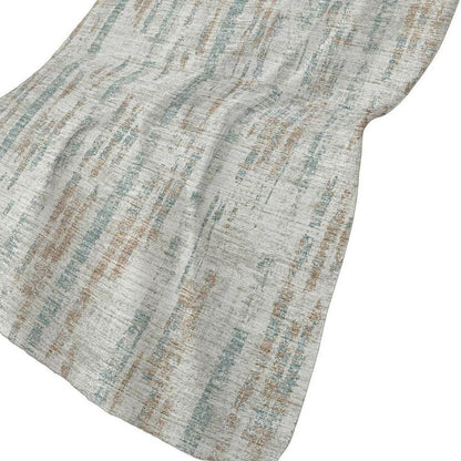 50" X 70" Ivory And Blue Abstract Polyester Woven Plush Throw Blanket HomeRoots