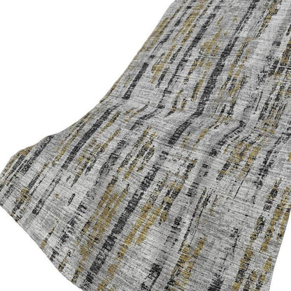 50" X 70" Silver Charcoal And Gold Abstract Polyester Woven Plush Throw Blanket HomeRoots