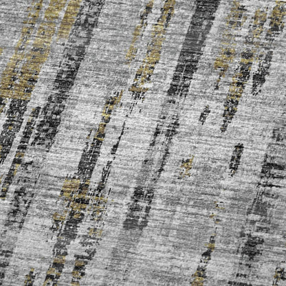 50" X 70" Silver Charcoal And Gold Abstract Polyester Woven Plush Throw Blanket HomeRoots