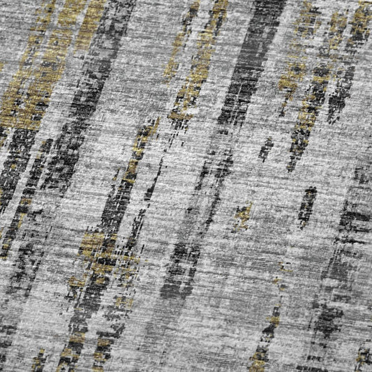 50" X 70" Silver Charcoal And Gold Abstract Polyester Woven Plush Throw Blanket HomeRoots