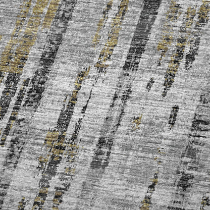 50" X 70" Silver Charcoal And Gold Abstract Polyester Woven Plush Throw Blanket HomeRoots