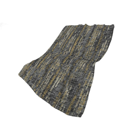 50" X 70" Granite Gray And Gold Abstract Polyester Woven Plush Throw Blanket HomeRoots