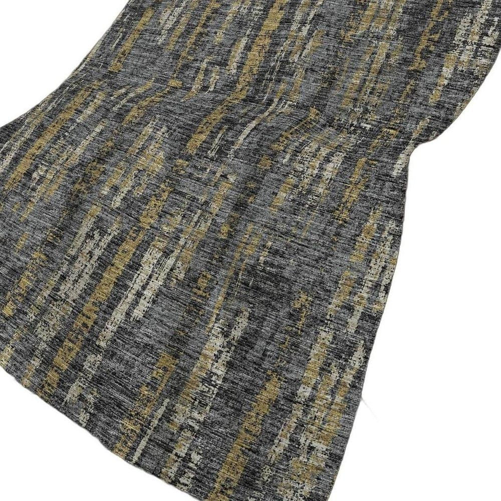 50" X 70" Granite Gray And Gold Abstract Polyester Woven Plush Throw Blanket HomeRoots
