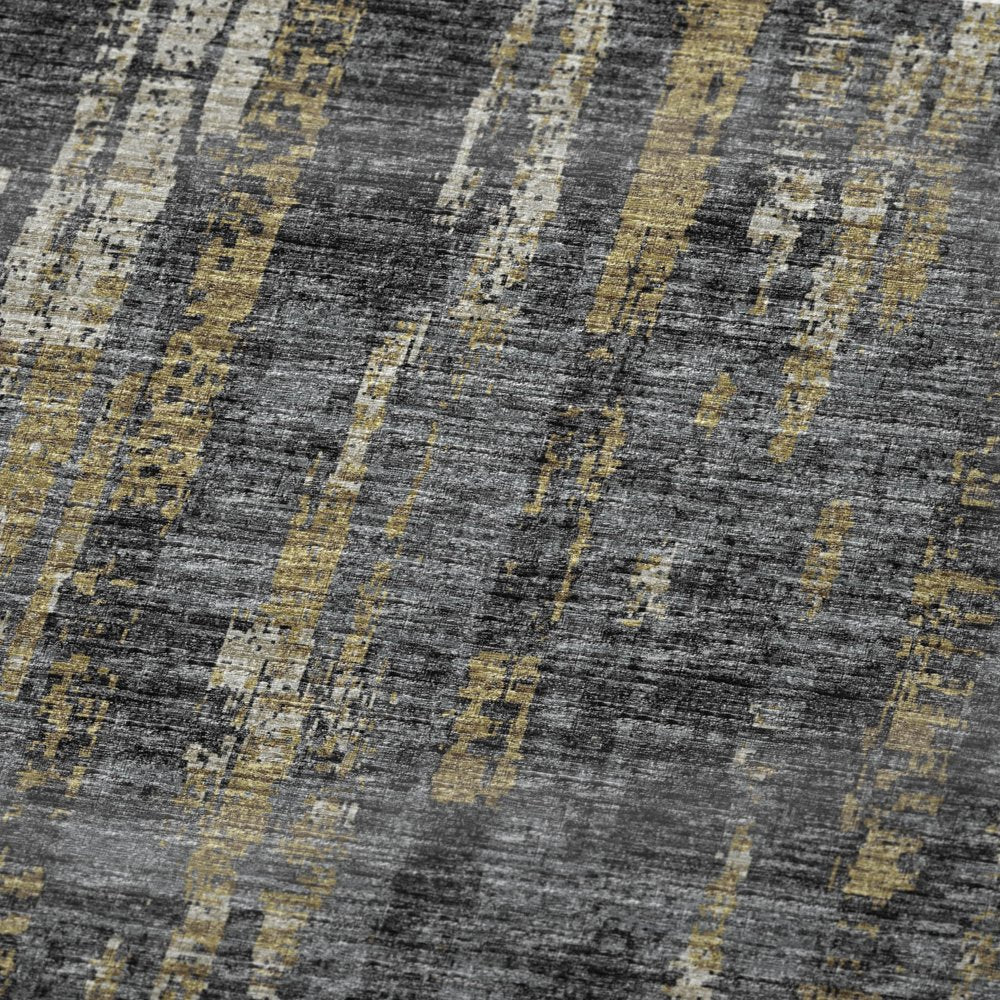 50" X 70" Granite Gray And Gold Abstract Polyester Woven Plush Throw Blanket HomeRoots