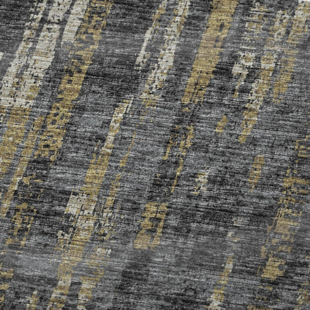 50" X 70" Granite Gray And Gold Abstract Polyester Woven Plush Throw Blanket HomeRoots