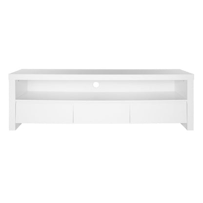 59" White Wood Enclosed and Open Storage TV Stand HomeRoots