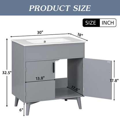 Bathroom vanity Set with Sink, Combo Cabinet, Bathroom Storage Cabinet - FurniFindUSA