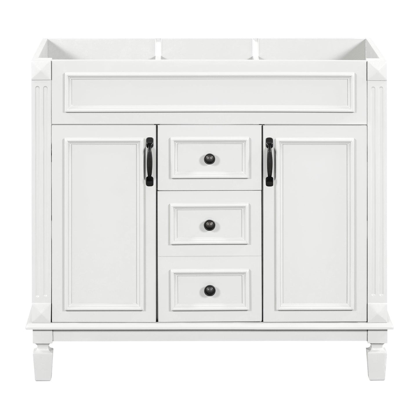 36'' Bathroom Vanity without Top Sink Cabinet only Modern Bathroom Storage Cabinet with 2 Soft Closing Doors and 2 Drawers - FurniFindUSA