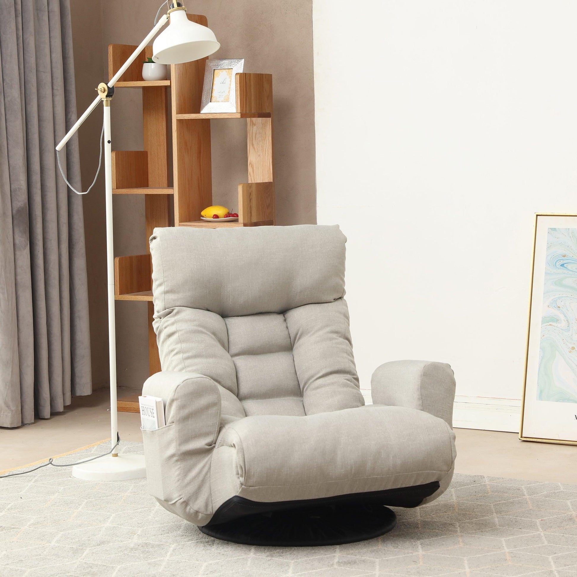 Adjustable head and waist game chair lounge chair in the living room 360 degree rotatable sofa chair - FurniFindUSA