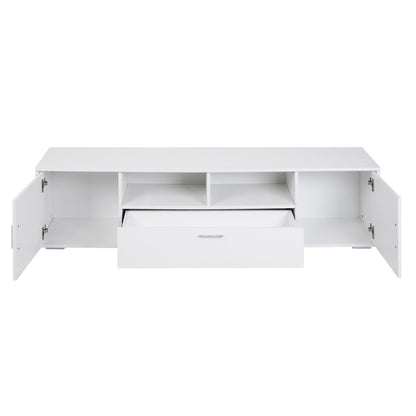 Modern TV stand with LED Lights Entertainment Center TV cabinet with Storage for Up to 75 inch - FurniFindUSA