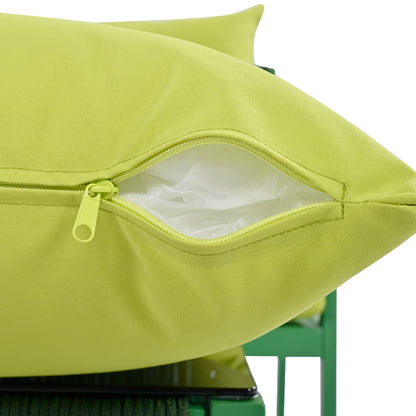 Outdoor Furniture with Tempered Glass Table,  Set Deep Seating with Thick Cushion  (Fluorescent Yellow & Green)