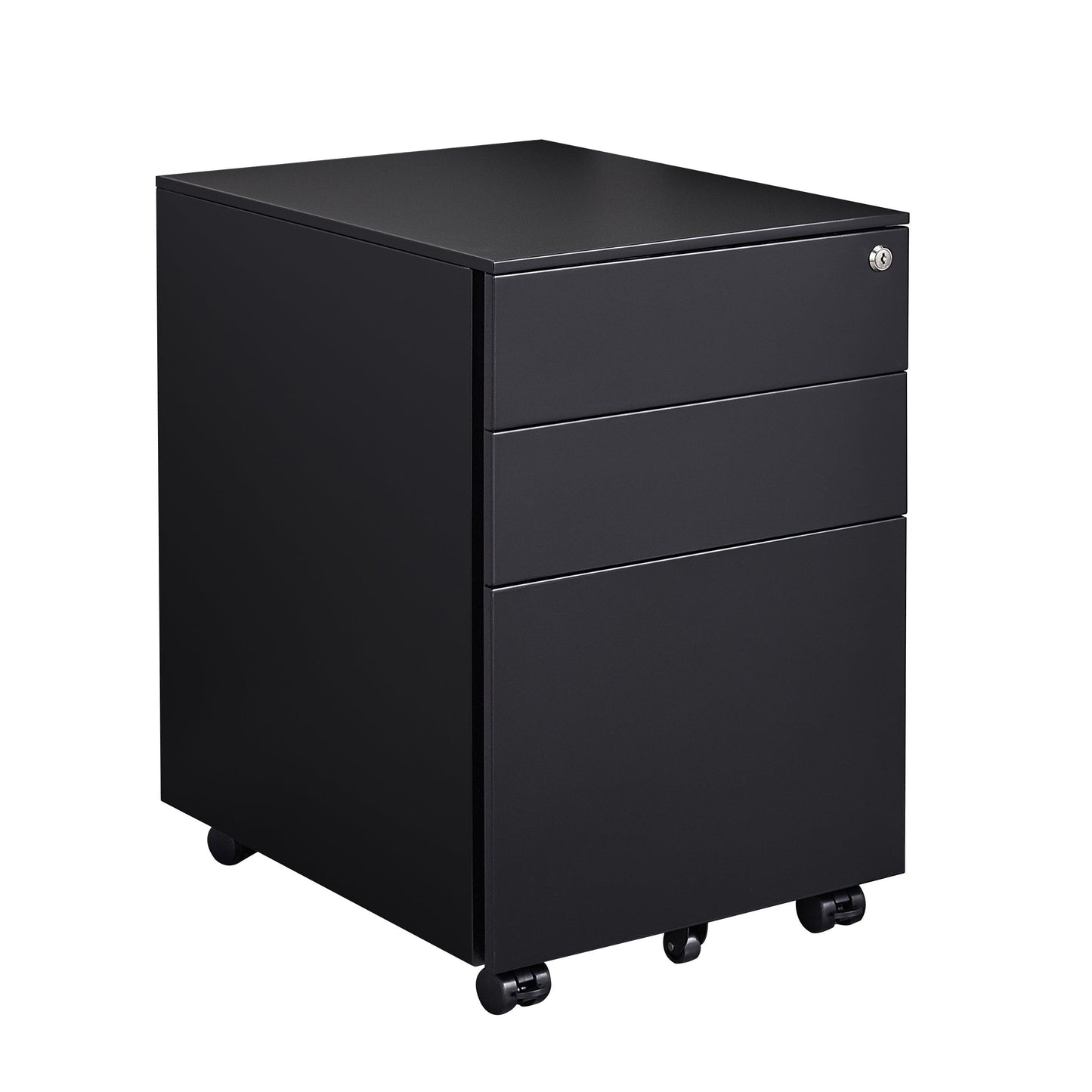 3 Drawer Mobile File Cabinet with Lock Steel File Cabinet for Legal/Letter/A4 - FurniFindUSA