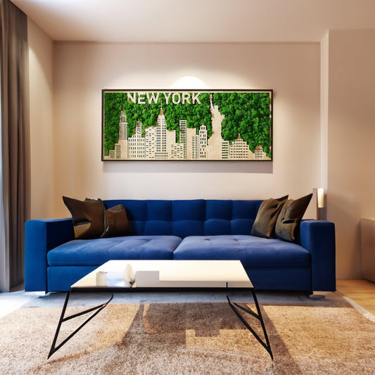 New York Moss City Silhouette Metal Wall Art Small - FurniFindUSA