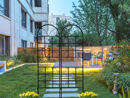 1Set (2pcs) Metal Garden Trellis for Climbing Plants Outdoor Rustproof Plant Support-Black - FurniFindUSA