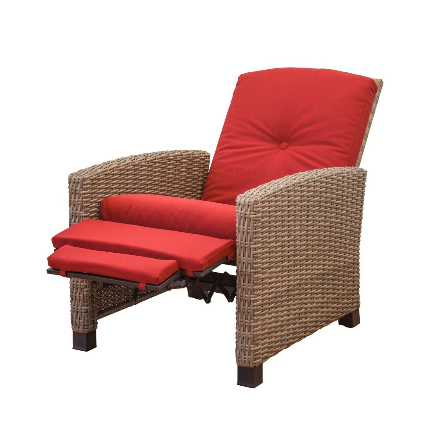 Domi Indoor & Outdoor Recliner, All-Weather Wicker Reclining Patio Chair - FurniFindUSA