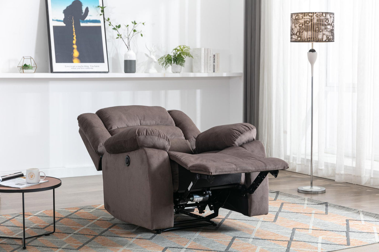 Classic Electric Recliner with Soft Cushion and Back, Small Sofa with Comfortable Armchair - FurniFindUSA