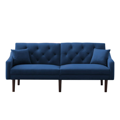 FUTON SOFA SLEEPER VELVET WITH 2 PILLOWS