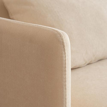 Modern fabric accent armchair, upholstered single sofa chair,Beige Cotton Linen-30.7'' - FurniFindUSA