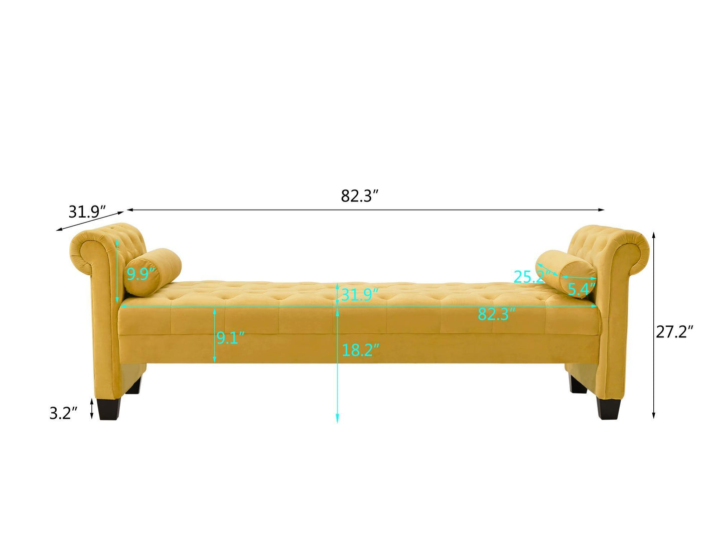 Rectangular Large Sofa Stool - FurniFindUSA