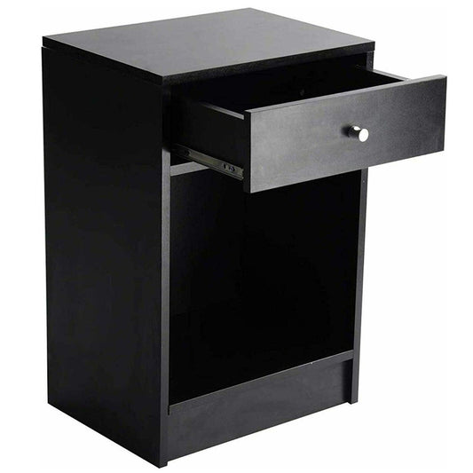 Modern Nightstand Bedside Table with Drawer and Cabinet Organizer for Storage Bedroom Living Room (B - FurniFindUSA