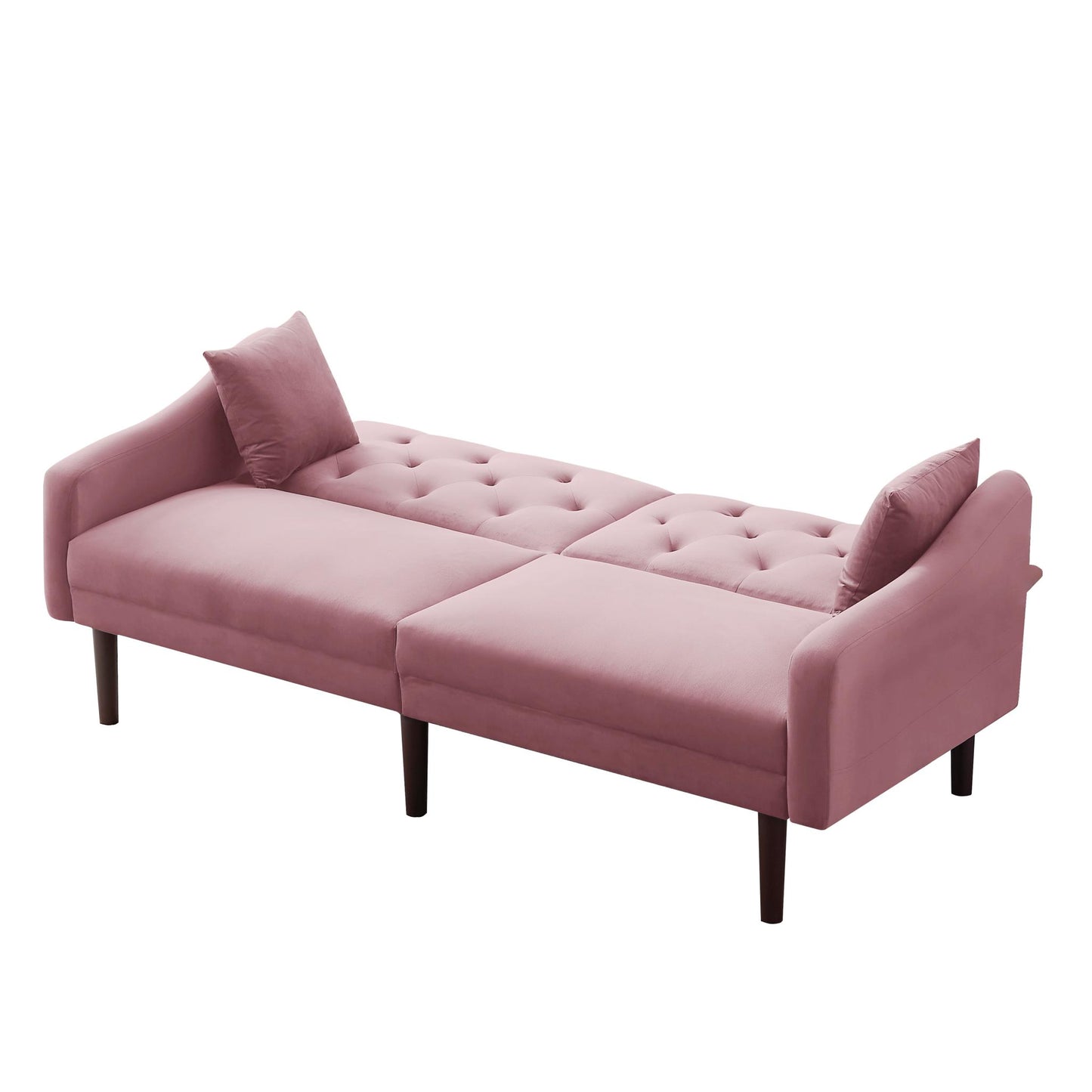 FUTON SOFA SLEEPER VELVET WITH 2 PILLOWS