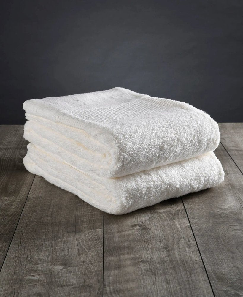 Set of Six White Cotton Quick Dry Terry Cloth Towels HomeRoots