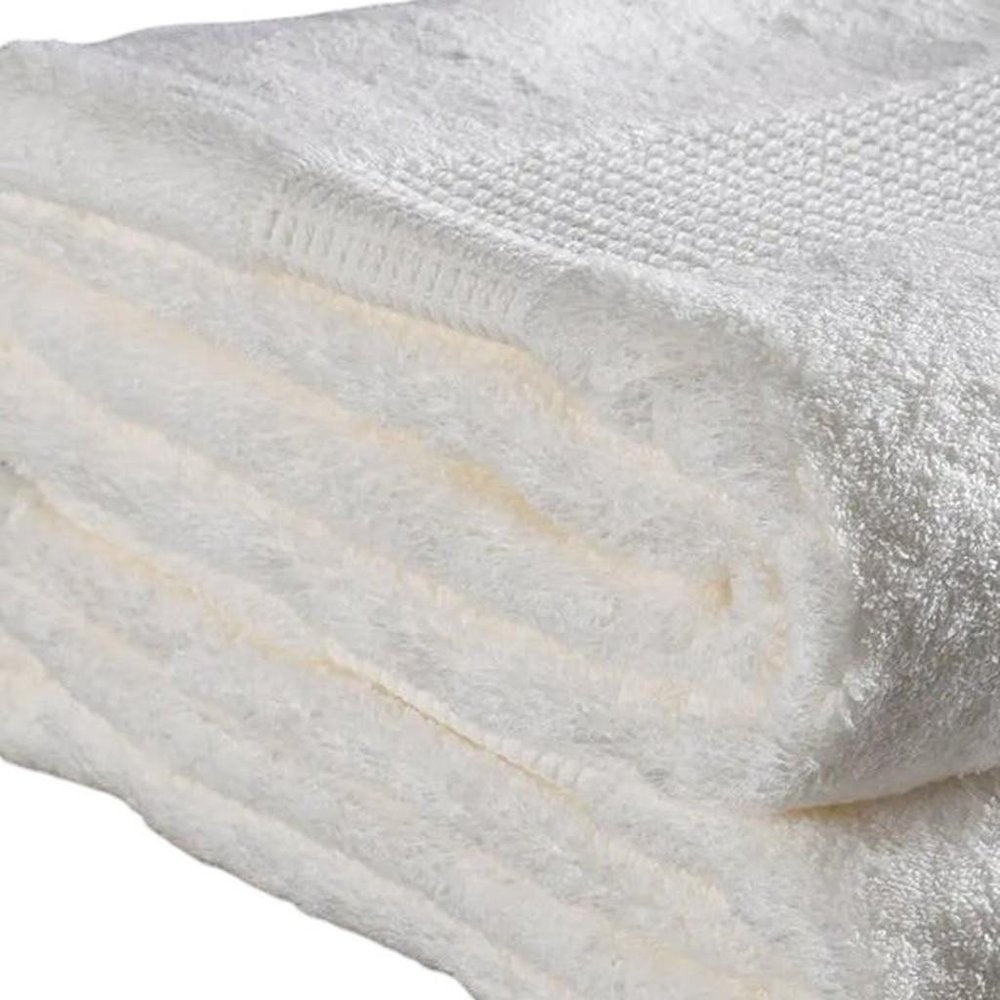 Set of Six White Cotton Quick Dry Terry Cloth Towels HomeRoots