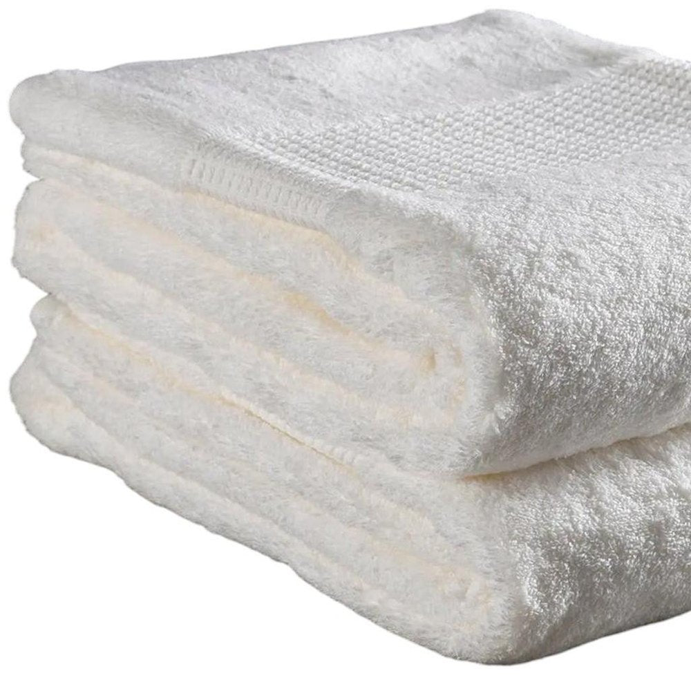 Set of Six White Cotton Quick Dry Terry Cloth Towels HomeRoots