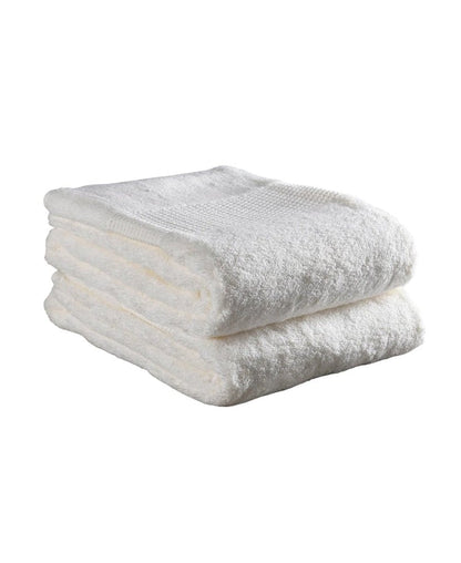 Set of Six White Cotton Quick Dry Terry Cloth Towels HomeRoots
