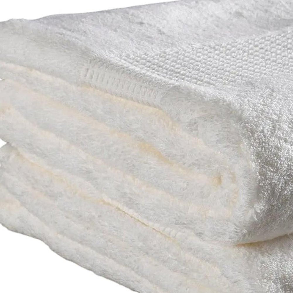 Set of Six White Cotton Quick Dry Terry Cloth Towels HomeRoots
