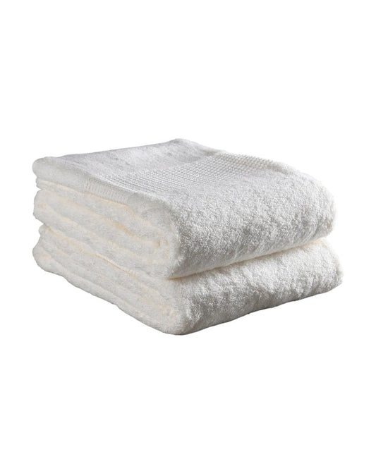 Set of Two Ivory Cotton 13" X 13" Quick Dry Terry Cloth Washcloths HomeRoots