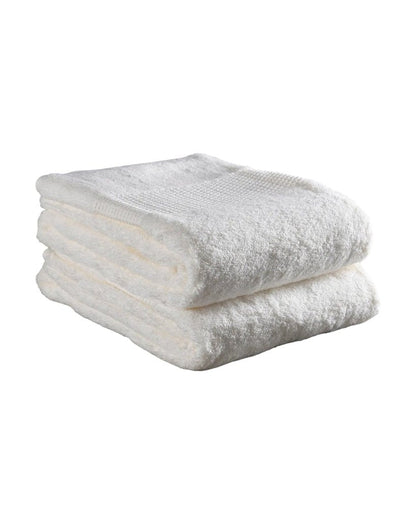 Set of Two Ivory Cotton 13" X 13" Quick Dry Terry Cloth Washcloths HomeRoots