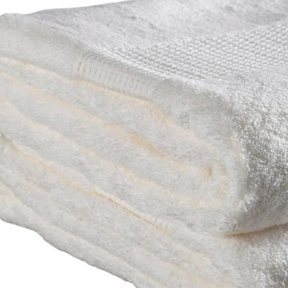 Set of Two Ivory Cotton 13" X 13" Quick Dry Terry Cloth Washcloths HomeRoots