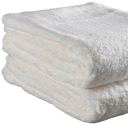 Set of Two Ivory Cotton 13" X 13" Quick Dry Terry Cloth Washcloths HomeRoots