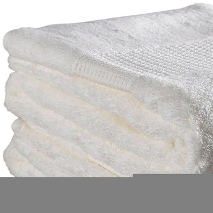 Set of Two Ivory Cotton 13" X 13" Quick Dry Terry Cloth Washcloths HomeRoots