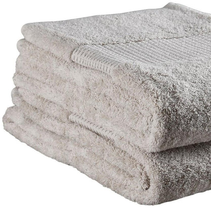 Set of Two Beige Cotton 13" X 13" Quick Dry Terry Cloth Washcloths HomeRoots