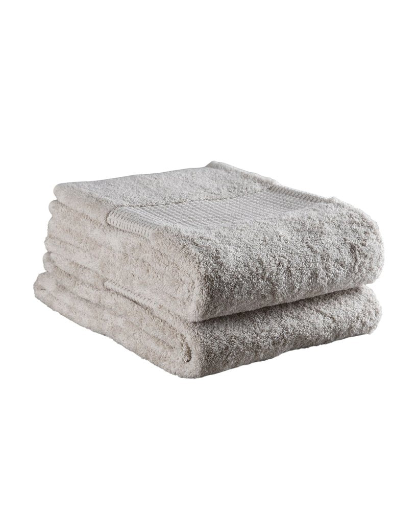 Set of Two Beige Cotton 13" X 13" Quick Dry Terry Cloth Washcloths HomeRoots