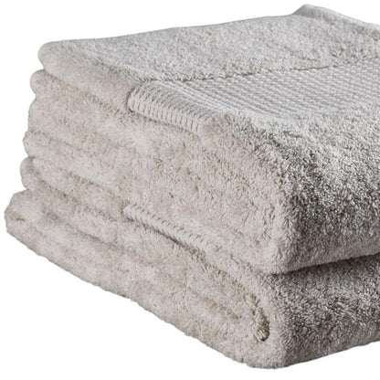 Set of Two Beige Cotton 13" X 13" Quick Dry Terry Cloth Washcloths HomeRoots