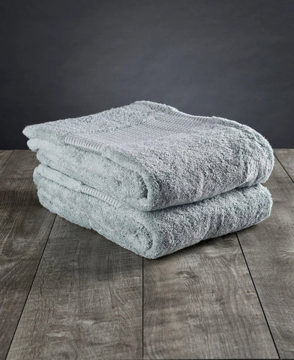 Set of Two Sea Green Cotton 13" X 13" Quick Dry Terry Cloth Washcloths HomeRoots
