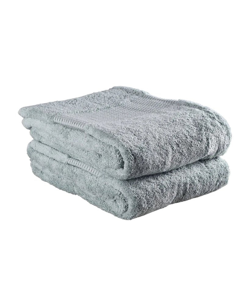 Set of Two Sea Green Cotton 13" X 13" Quick Dry Terry Cloth Washcloths HomeRoots