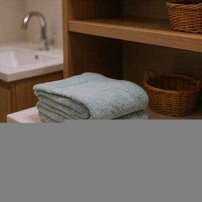 Set of Two Sea Green Cotton 13" X 13" Quick Dry Terry Cloth Washcloths HomeRoots