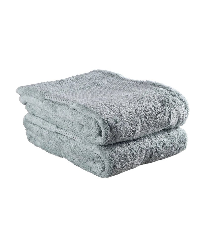 Set of Two Sea Green Cotton 13" X 13" Quick Dry Terry Cloth Washcloths HomeRoots