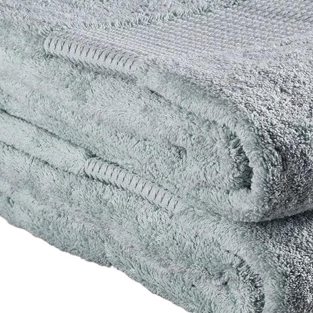 Set of Two Sea Green Cotton 13" X 13" Quick Dry Terry Cloth Washcloths HomeRoots