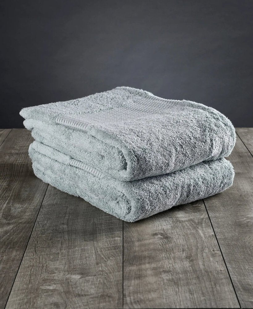 Set of Two Sea Green Cotton 13" X 13" Quick Dry Terry Cloth Washcloths HomeRoots