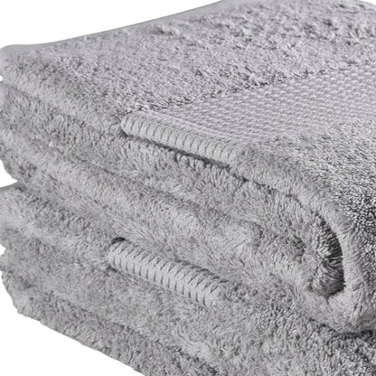 Set of Two Light Gray Cotton 13" X 13" Quick Dry Terry Cloth Washcloths HomeRoots