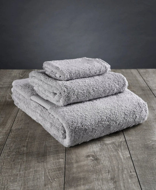 Set of Three Light Gray Cotton Quick Dry Terry Cloth Towels HomeRoots