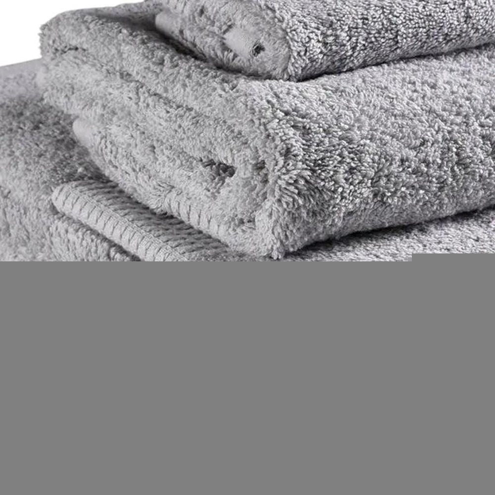Set of Three Light Gray Cotton Quick Dry Terry Cloth Towels HomeRoots